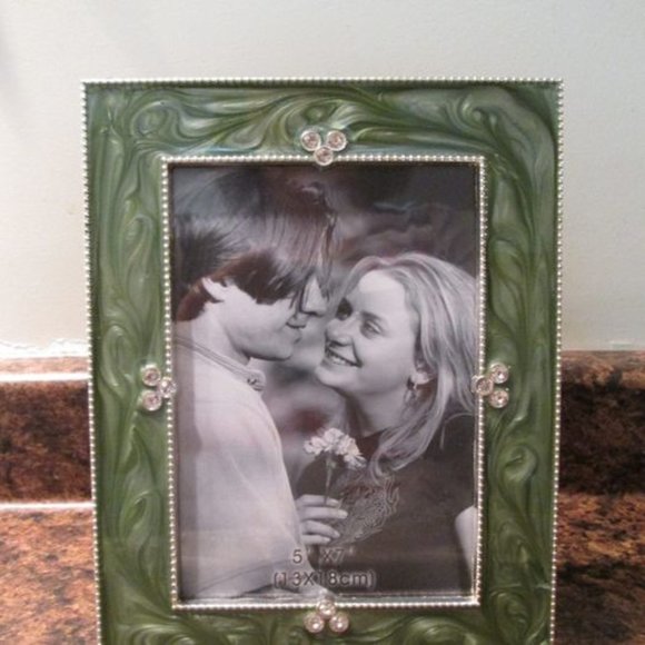 8 by 10 Green Enamel Picture Frame - Picture 1 of 2